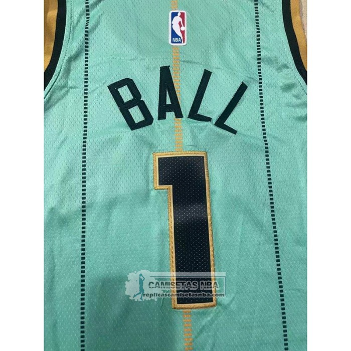 Camiseta Nino Charlotte Hornets LaMelo Ball NO 1 Ciudad 2020-21 Verde